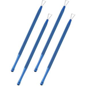 4Pcs Rvs Cuticle Pusher Driehoek Cuticle Dunschiller Schraper Gel Remover Nagellak Nail Art Remover Tool Voor Manicure