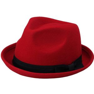 Mode Winter Herfst Vrouwen Wol Zwarte Fedora hoed Voor Laday Vilt Trilby Hoed Gangster Panama Zonnehoed