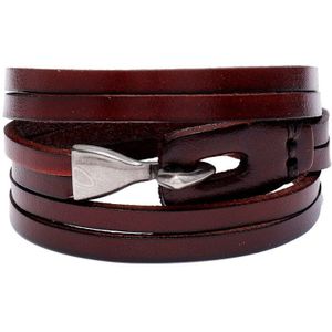 Niuyitid Vintage Multi-layer Combinatie Lederen Armbanden Voor Mannen Tribal Polsbandjes Mannelijke Sieraden