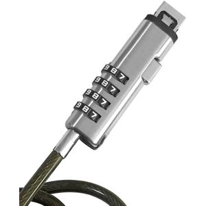 Beschermende Universele Combinatie Professionele Kantoor 4 Cijferige Wachtwoord Keyless Kabel Usb-poort Security Laptop Lock Anti Diefstal