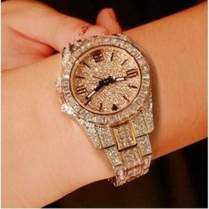Vrouwen Strass Horloges Dame Jurk Vrouwen Horloge Mannen Strass Luxury Brand Armband Horloge Quartz Klokken Kristal