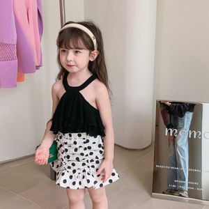 Children&#39;s wear Girls skirt 2022 summer girls wrinkled wave point tight skirt children&#39;s lace skirt 4-42