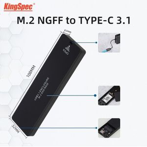 Kingspec Aluminium Ssd Behuizing M2/Ngff Te USB3.0 M.2 Solid State Ngff Drive Harde Schijf Adapter Hdd Box Ondersteuning 2242/2260/2280