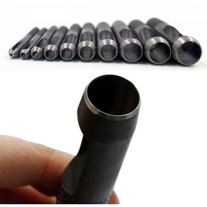 10 Pcs Ronde Carbon Staal Lederen Craft Shank Hollow Hole Punch 1mm10mm Voor Lederen Riem Band Pakking Gereedschap 8