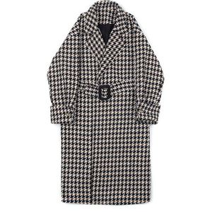 Mixcubic Herfst Engeland Stijl Lange Sectie Houndstooth Plaid Geul Mannen Casual Losse Grid Windjack Jassen Voor Mannen M-XL