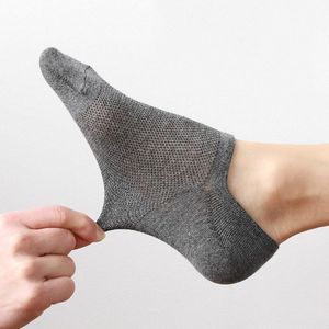 Mannen Korte Sokjes Onzichtbare Bamboevezel Mesh Casual Solid Dunne Silicon Anti-Slip Boot Sokken Laag Uitgesneden Onzichtbare sokken Unisex