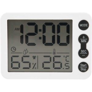 Digitale Thermometer Wekker Vochtigheid Meter Hygrometer Kamertemperatuur Bureau Tafel Weer Desk Temperatuur Ectronic
