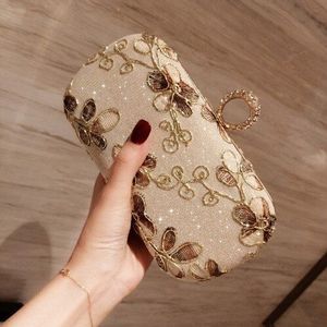 Vintage Bloem Avondtasje Mini Clutch Bag Diamanten Set Clutch Bag Dress Cheongsam Vrouwen Tas Kleine