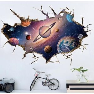 Simanfei Ruimte Galaxy Planeten Muursticker Waterdicht Vinyl Art Mural Decal Universe Star Behang Kinderkamer Versieren