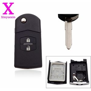 Xinyuexin Afstandsbediening Sleutelhanger Case Folding Flip Shell Voor Mazda 3 5 6 M6 Rx8 Mx5 2 3 Knoppen Auto sleutel Shell Plastic Shell
