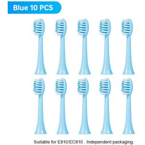 10 Pcs Opzetborstels Voor E819 E810 EC810 Ultrasone Elektrische Tandenborstel Zachte Haren Nozzles Met Verzegelde Verpakking
