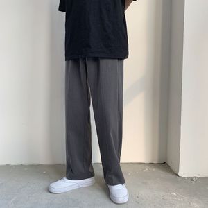 Zomer Dunne Gedeelte Jurk Broek Mannen Mode Effen Kleur Business Casual Pak Broek Mannen Streetwear Losse Rechte Broek Heren