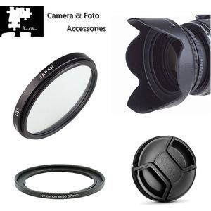 67Mm Uv Filter En Zonnekap Cap, adapter Ring Voor Canon Powershot SX70 SX50 SX40 SX530 SX540 Hs Digitale Camera