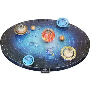 146Pcs 3D Zonnestelsel Puzzel Set Planeet Bordspel Papier Diy Puzzel Leren & Onderwijs Wetenschap Speelgoed Kids Birthday