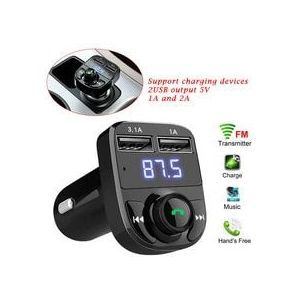 Auto handsfree Draadloze Bluetooth Fm-zender MP3 Speler Dual USB Charger X8
