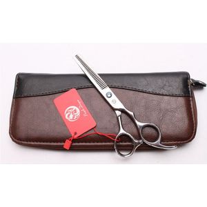 5.5 "16 cm 440C Paars Dragon Pro Haar Schaar Kappersscharen Dunner Shears Double Side Tanden 15% Dunner Tarief Z2001