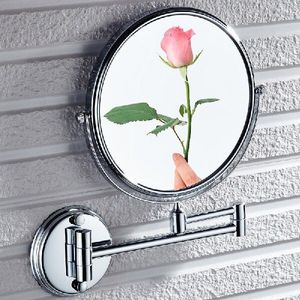 Badkamer Spiegel Rvs Wandmontage Cosmetische Spiegel Vergrotende Make-Up Spiegel Goud 8 Inch Vouwen Dubbelzijdig Roterende