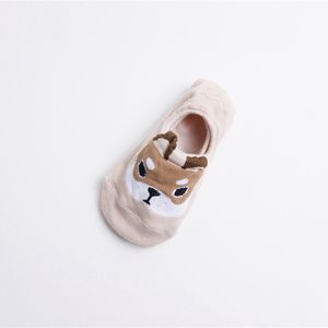 5 Pairs Lente Zomer Katoen Comfortabele Cartoon Dier Hond Grappige Onzichtbare Enkel Casual Vrouwelijke Meisje Boot Sokken