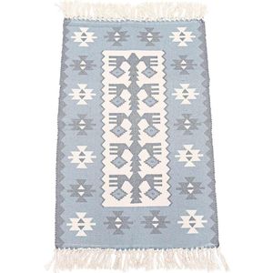 60X90Cm Retro Bohemian Hand Geweven Katoen Linnen Tapijt Tapijt Bedside Rug Geometrische Vloermat Woonkamer Slaapkamer tapijt Thuis