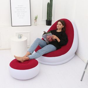 Bean Bag Lui Air Stoel Opblaasbare Sofa Couch Met Voetenbank Indoor Outdoor Opvouwbare Ligstoel Stoel Sofa Set Woonkamer Meubels