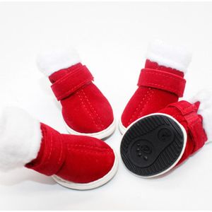 Huisdier Winter Warme Schoenen Laarzen Winter Trendy Warm Rood Wit Lamsvacht Schoenen Huisdier Anti-Slip Sneakers Sportschoenen Ademend booties