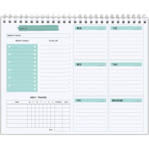 Dagelijks Wekelijks Non-Gedateerd Planner Agenda Desktop Notepad Te Doen Lijst Gewoonte Tracker School Office Schema Briefpapier