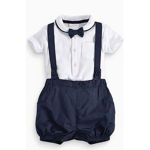Baby Jongen Uitloper Outfit Tops + Bib Broek Overalls + Vlinderdas 3 STUKS Peuter Kleding Sets Gentalman Kleding 12 18 24 maand