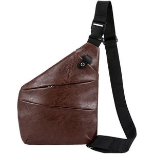 Mannen Reizen Zakelijke Crossbody Bag Pu Lederen Schoudertas Holster Anti Diefstal Beveiliging Band Digitale Opslag Borst