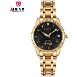 CHENXI Luxe Golden Lady Horloge Top Minimalisme Kalender Waterdicht Quartz vrouwen Horloge Business Jurk Klok 069IPG