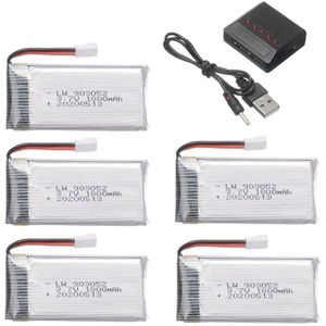 6Pcs 3.7V 1800Mah Lipo Batterij Oplader Voor KY601S Syma X5 X5S X5C X5SC X5SH X5SW M18 H5P voor 3.7V Helicopter Drone Batterij