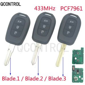 Qcontrol 3 Button Auto Afstandsbediening Sleutel Voor Renault Sandero Dacia Logan Lodgy Dokker Stofdoek Met PCF7961M Hitag Aes Chip 433 Mhz