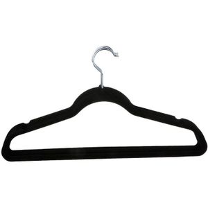 5 X Zwart Volwassen Non-Slip Hangers Stroomden Fluwelen Kleding Jas Broek Garderobe