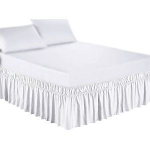 Hotel Bed Rok Wit Wrap Rond Elastische Bed Shirts Zonder Bed Oppervlak Twin /Full/ Queen/ King Size hoogte Home Decor