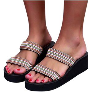 CHAMSGEND Mode Indoor Outdoor Vrouwen Slip-on Open Teen Wiggen Warme Zomer Slipper Schoenen Strand Slippers