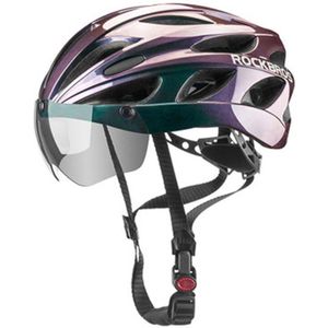 Rockbros Mannen Vrouwen Racefiets Helm Fietsen Eps Integraal Gegoten Helm Mountain Mtb Fiets Veiligheid Helm Met Bril Lens