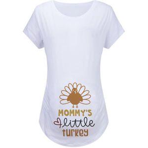 Mama 'S Little Turkije Zwangerschap Shirts Plus Size Moederschap Brief Gedrukt Vrouw Top Zwangere Korte Mouw T-shirt Mom Tees