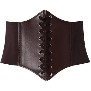 Faja Vrouwen Elastische Afslanken Extra Brede Strakke Corset Lumbale Terug Brede Riem Pu Vrouwelijke Modellering Riem Brede Taille Riem Dames
