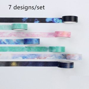 7 Stks/partij Twilight Droom Nebula Papier Washi Tape 15Mm * 8M Galaxy Star Lijm Masking Tapes Voor Dagboek album Decoratie 6187