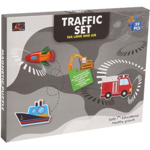 Kinderen Vroege Onderwijs Speelgoed Magnetische Puzzel Cognitieve Bijpassende Meisje Auto Zon Gelaatstrekken Cartoon 3d Houten Puzzel Speelgoed