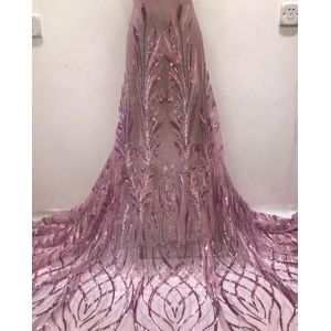 Pgc Groene Afrikaanse Kant Stof Zware Sequines Franse Mesh Kant Stof Voor Wedding Party Jurk Naaien LY101-10