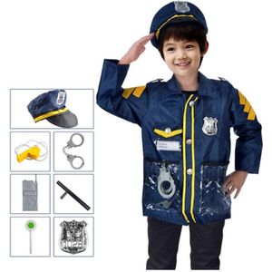 Kids Cosplay Kostuum Carrière Firefighter Politieagenten Pretend Play Outfit Halloween Party Rollenspel Kleding
