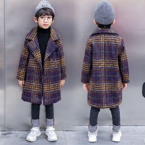 Engeland Tiener Wollen Jas Voor Jongens Dikker Plaid Baby Boy Jas Winter Kids Jongen Warm Baby Winter Jas