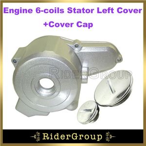 Motor 6-Coils Stator Links Cover + Cover Cap Voor 50cc 70cc 90cc 110cc 125cc Atv Go Kart Dirt fietsonderdelen