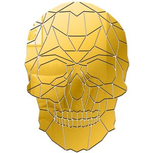 Halloween Diy Horror Skull Head Acryl Spiegel Muursticker Geometrische Grim Skelet Hoofd Schedel Verwijderbare Muurschildering Decals