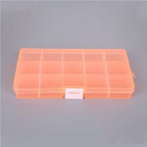 5 Kleuren Plastic Rechthoek 15 Compartiment Opbergdoos Oorbel Ring Sieraden Bin Bead Case Container Display Organizer
