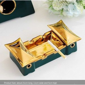 Creatieve Woonkamer Keramische Tissue Doos Golden Gilded Luxe Servet Badkamer Opbergdoos Thuis Salontafel Servet Houder Doos