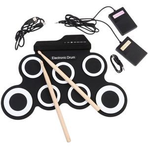 Elektronische Drum Digitale Usb 7 Pads Roll Up Drum Set Siliconen Elektrische Drum Pad Kit Met Drumstick Voetpedaal Percussie