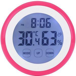 4 Kleuren Plastic Digitale Lcd Temperatuur Vochtigheid Tijd Functie Wandklok Indoor Weerstation Meter Tester Backlight Klokken