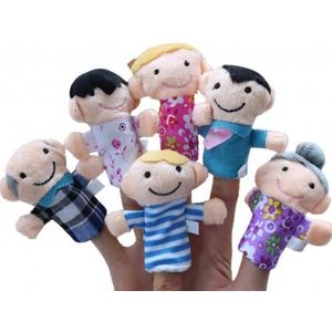 6 Stuks Leuke Cartoon Vinger Speelgoed Familieleden Afbeelding Leuke Handpop Miniatuur Size Vroege Educatief Speelgoed Voor Kinderen