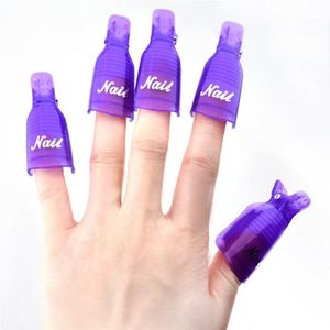 10 stks Duurzaam Herbruikbare Plastic Nail Art Losweken Cap Clip Cleanser UV Gel antislip Nagellak Remover wrap Nail Cleaner Remover